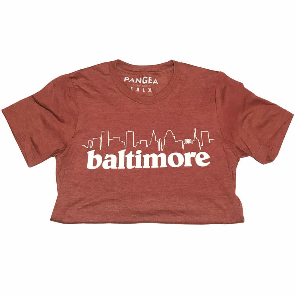 Red Baltimore Skyline Shirt