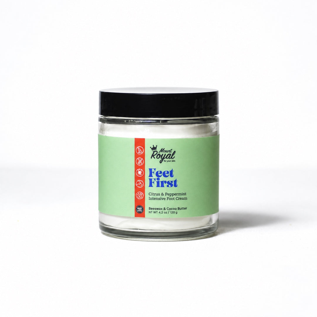 Mount Royal Feet First Foot Cream jar on a white background