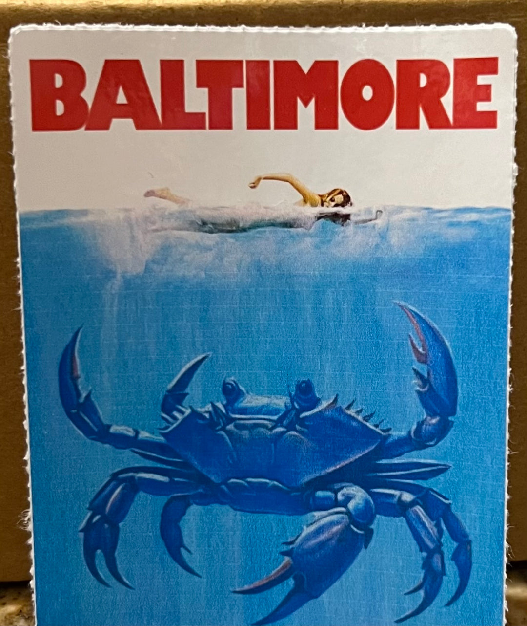 Claws Not Jaws Baltimore Crab Sticker