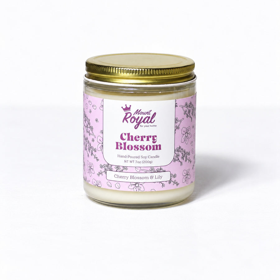 Cherry Blossom Candle on a bright white background
