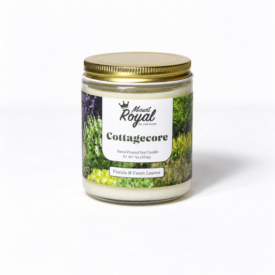 Cottagecore Candle on a bright white background
