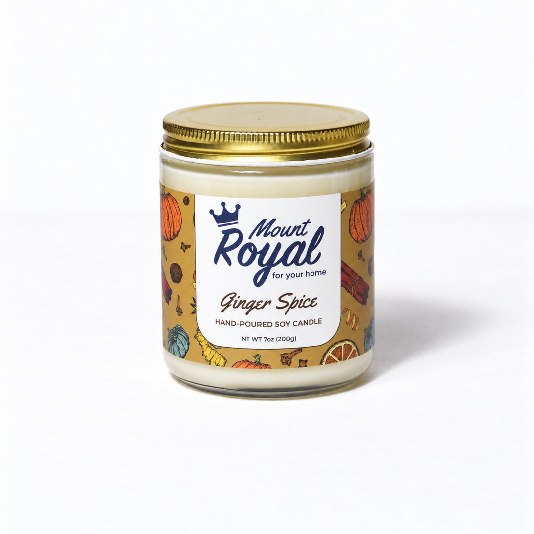 Ginger Spice Candle on a bright white background