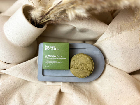 So Matcha Oats pH-Balanced Solid Facial Cleanser | Unscented
