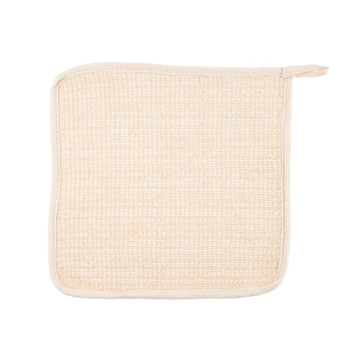 Tan ramie wash cloth.