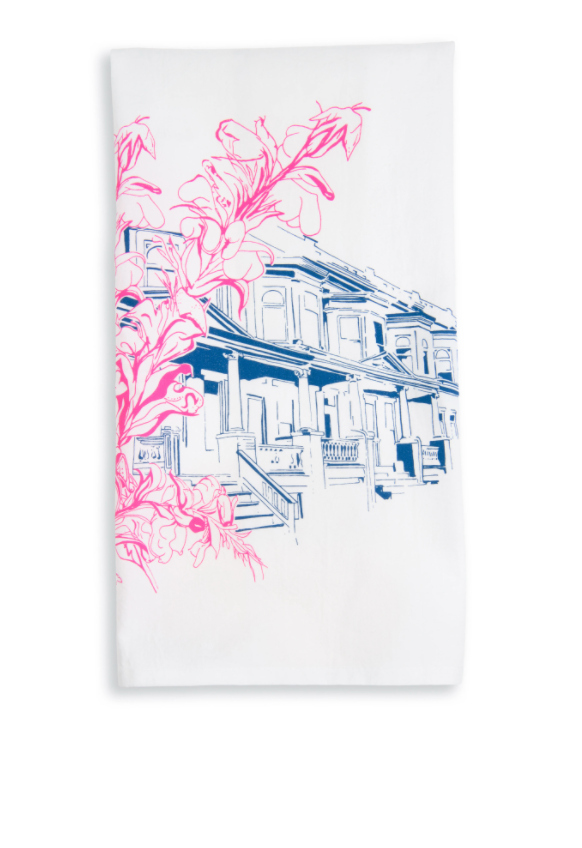 Baltimore Maryland | Abell Avenue Painted Ladies | tea towel