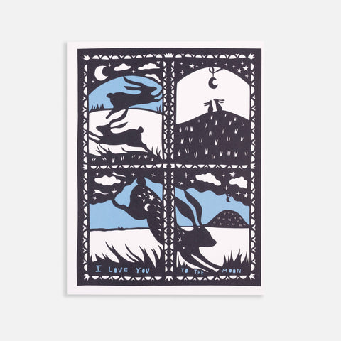 Love You to The Moon Greeting card